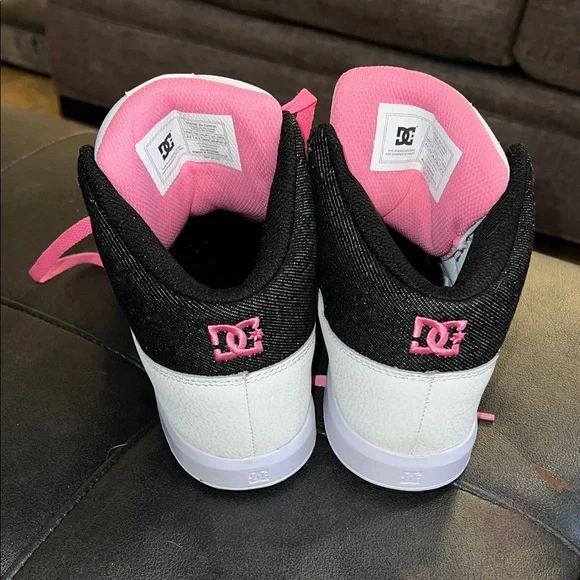DC Black and White Sneakers with Pink Accents - Picture 2 of 4